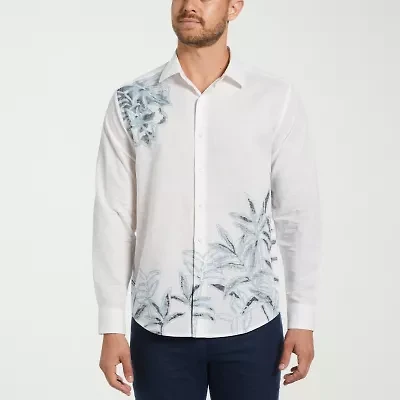 Cubavera Mens Long Sleeve Cuffed Regular Fit Button-Down Shirt
