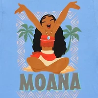 Moana Oversized Womens Crew Neck Short Sleeve Oversized Moana Juniors Graphic T-Shirt