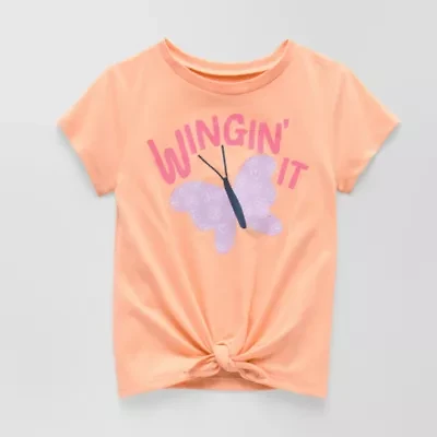 Okie Dokie Toddler & Little Girls Round Neck Short Sleeve Graphic T-Shirt