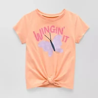 Okie Dokie Toddler & Little Girls Round Neck Short Sleeve Graphic T-Shirt