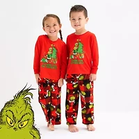 Toddler Unisex Dr. Seuss Grinch Microfleece Crew Neck Long Sleeve 2-pc. Matching Family Pajama Sets