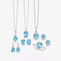 Womens Gemstone Sterling Silver or 14K Gold Over Pear Pendant Necklace