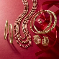 Made in Italy Womens 14K Gold 25.3mm Round Hoop Earrings