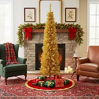 Northlight Gold Pencil Artificial Clear Lights 6 Foot Pre-Lit Christmas Tree