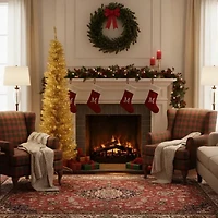 Northlight Gold Pencil Artificial Clear Lights 6 Foot Pre-Lit Christmas Tree