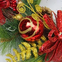 26'' Long Needle Pine and Berry Artificial Christmas Teardrop Swag  Unlit