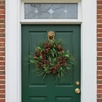 Green Foilage with Mixed Pinecones Artificial Christmas Wreath - 24-Inch  Unlit