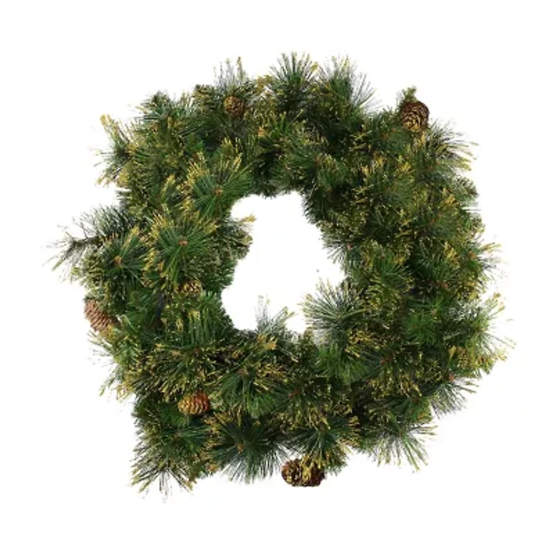 Mixed Pine Glittered Pine Cone Artificial Christmas Wreath - 24-Inch Unlit