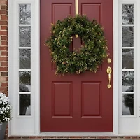 Mixed Pine Glittered Pine Cone Artificial Christmas Wreath - 24-Inch  Unlit