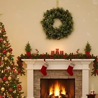 Mixed Pine Glittered Pine Cone Artificial Christmas Wreath - 24-Inch  Unlit