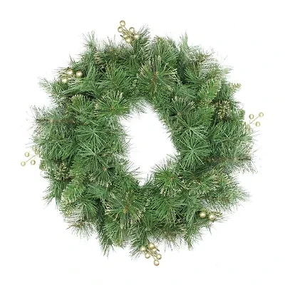 Mixed Pine and Glittered Berry Artificial Christmas Wreath - 24-Inch  Unlit