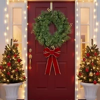 Mixed Pine and Glittered Berry Artificial Christmas Wreath - 24-Inch  Unlit