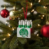 3'' Green and Silver ''CHRISTMAS ALE'' Ornament with European Crystals