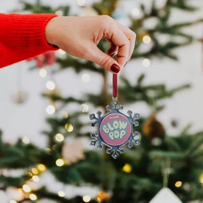 3.25'' Blue and Pink Candy Logo Snowflake Christmas Ornament