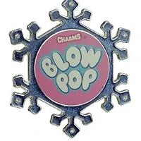 3.25'' Blue and Pink Candy Logo Snowflake Christmas Ornament