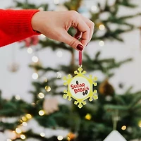 3.5'' Yellow and Red Snowflake Sugar Babies Candy Logo Christmas Ornament