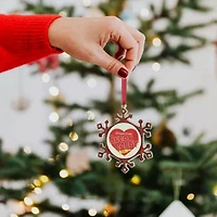 3.5'' Red and Silver Snowflake Sugar Daddy Candy Logo Christmas Ornament