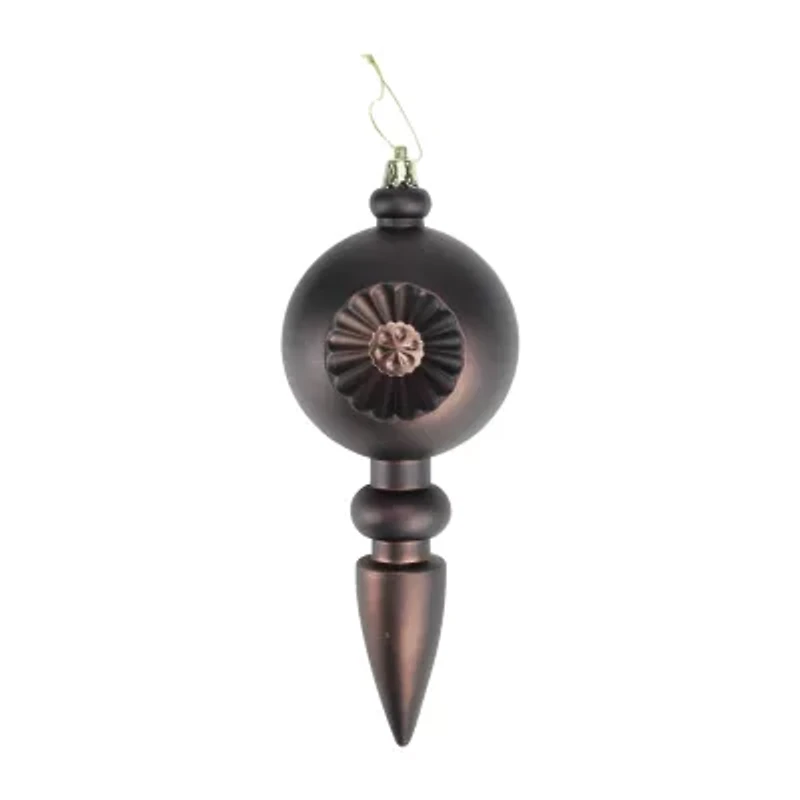 4ct Matte Retro Reflector Shatterproof Christmas Finial Ornaments 7.5