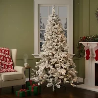 Northlight Flocked Unlit 7 1/2 Foot Pine Christmas Tree