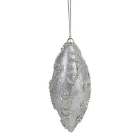 Glitter Silver Shatterproof Christmas Finial Ornament 6"