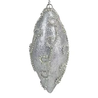 Glitter Silver Shatterproof Christmas Finial Ornament 6"
