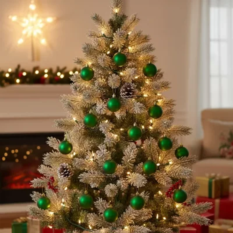 60ct Xmas Green Shatterproof Matte Christmas Ball Ornaments 2.5'' (60mm)