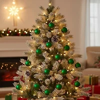 60ct Xmas Green Shatterproof Matte Christmas Ball Ornaments 2.5'' (60mm)