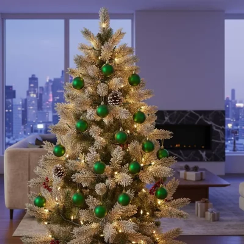 60ct Xmas Green Shatterproof Matte Christmas Ball Ornaments 2.5'' (60mm)