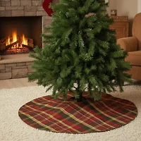 Northlight 48in Plaid With Shimmer Trim Indoor Tree Skirt