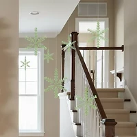 8.75'' Green and Clear Glittered Snowflake Christmas Ornament