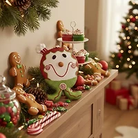 9'' Red and Green Glittered Shatterproof Gingerbread Boy Christmas Ornament
