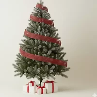 Silver and Red Sparkling Christmas Craft Ribbon 6'' x 4 Yards