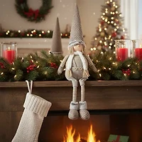 26'' Gray and Brown Standing Nordic Boy Christmas Tabletop Figure