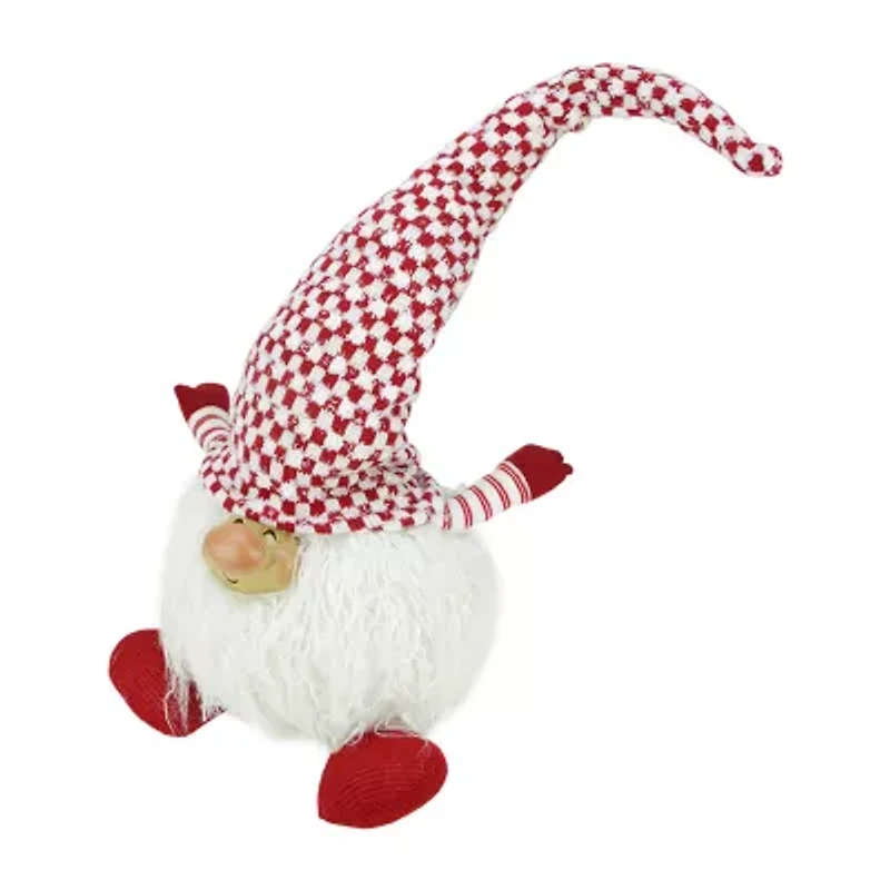 25'' Red and White Cheerful Charlie Sitting Santa Gnome Christmas Tabletop Figurine