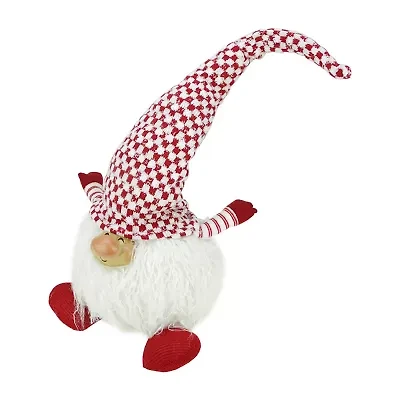 25'' Red and White Cheerful Charlie Sitting Santa Gnome Christmas Tabletop Figurine