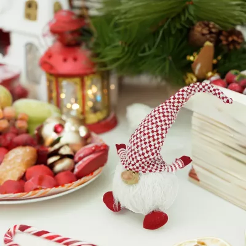 25'' Red and White Cheerful Charlie Sitting Santa Gnome Christmas Tabletop Figurine