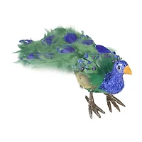 13'' Green and Blue Peacock Tail Feathers Christmas Decor