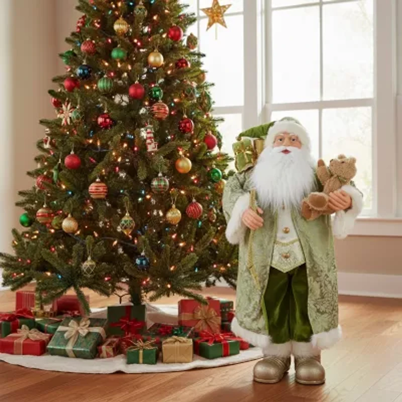32'' St Patrick's Irish Santa Claus with Teddy Bear Christmas Figure