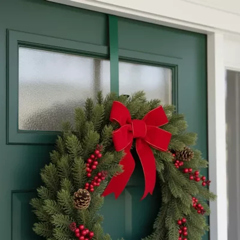 14'' Green Over the Door Christmas Wreath Hanger