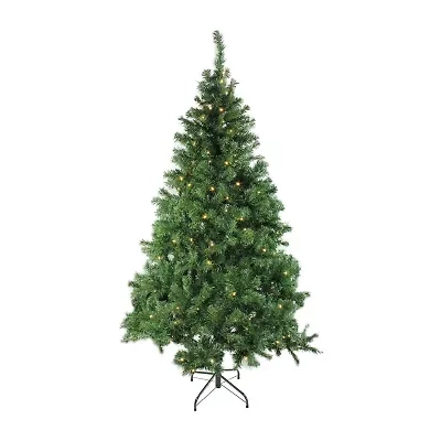 6' Pre-Lit Mixed Classic Pine Medium Artificial Christmas Tree  Warm Clear LED Lights