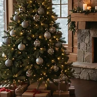 Northlight Gray 4-Finish Ball 12-pc. Christmas Ornament