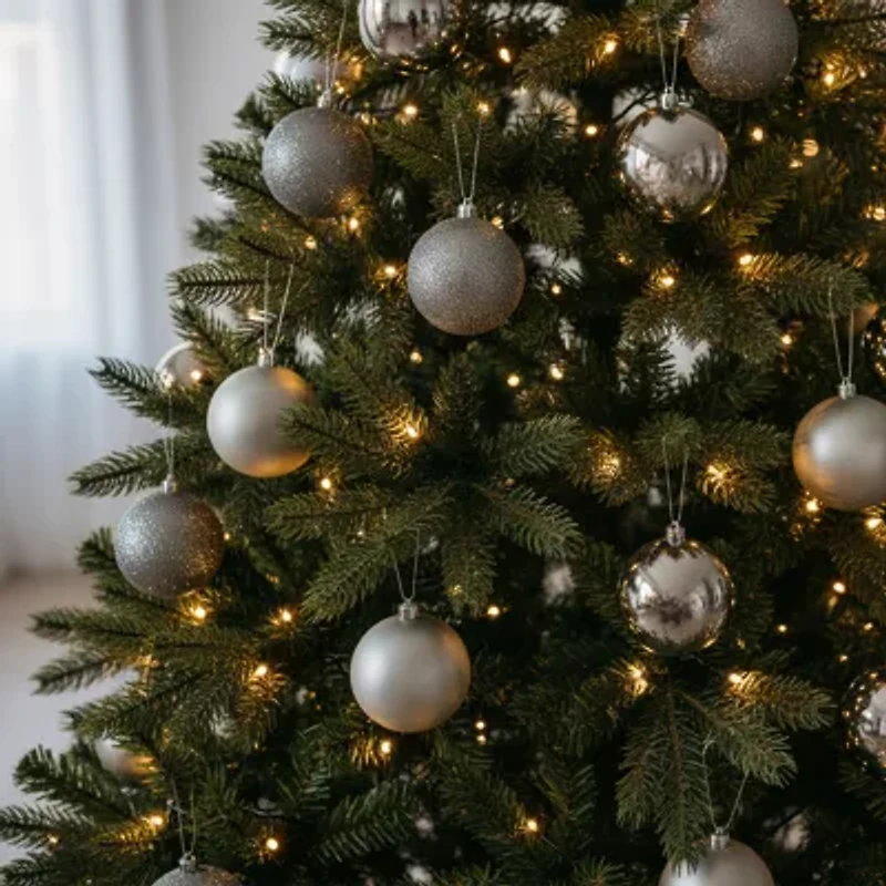 Northlight Gray 4-Finish Ball 12-pc. Christmas Ornament