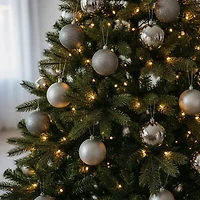 Northlight Gray 4-Finish Ball 12-pc. Christmas Ornament