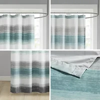 Madison Park Essentials Barret Stripe Print Shower Curtain