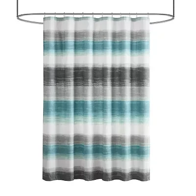 Madison Park Essentials Barret Stripe Print Shower Curtain