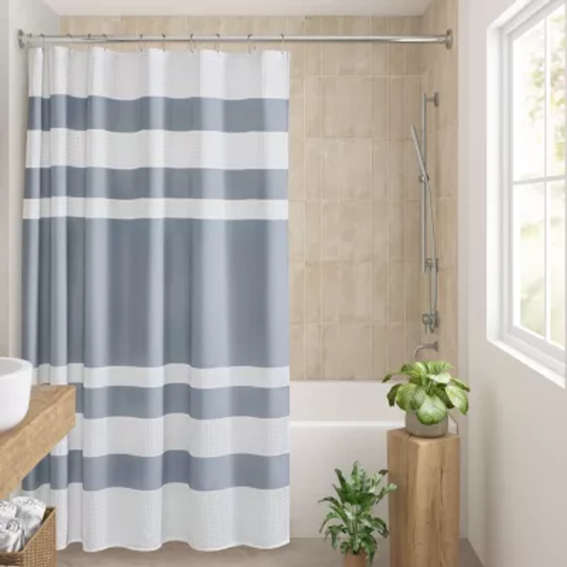 Madison Park Spa Waffle  With 3m Treatment Shower Curtain
