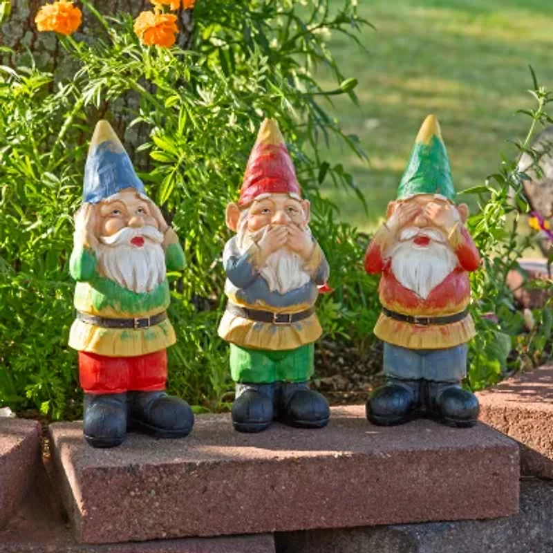 Net Health Shops Wise Outdoor Statue Set 3-pc. Gnome