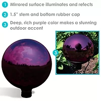Net Health Shops Mirrored Gazing Globe - 10 Inch Glass Yard Art