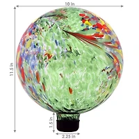 Net Health Shops Green Artistic Gazing Ball - 10 Inch Glass Yard Art