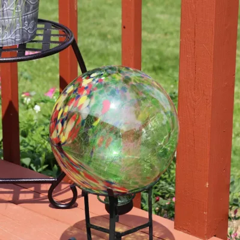 Net Health Shops Green Artistic Gazing Ball - 10 Inch Glass Yard Art